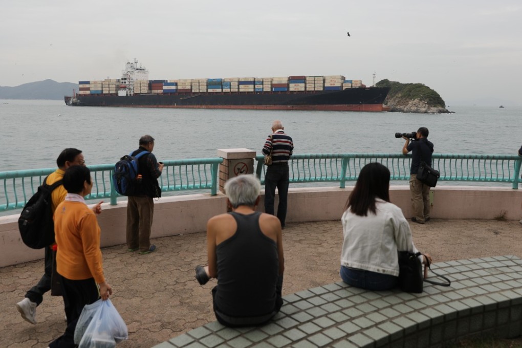 The cargo ship hits an islet near South Horizons on Ap Lei Chau. Photo: Sam Tsang