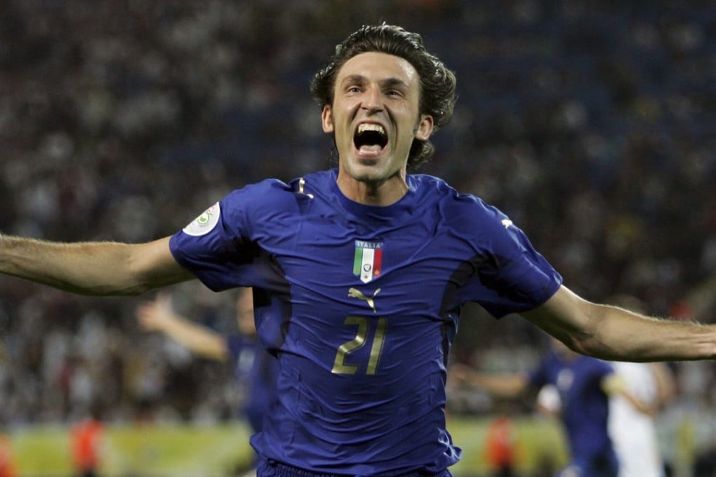 Andrea Pirlo celebrates Italy’s first goal in extra time of their World Cup semi-final against hosts Germany in 2006. Photo: AP