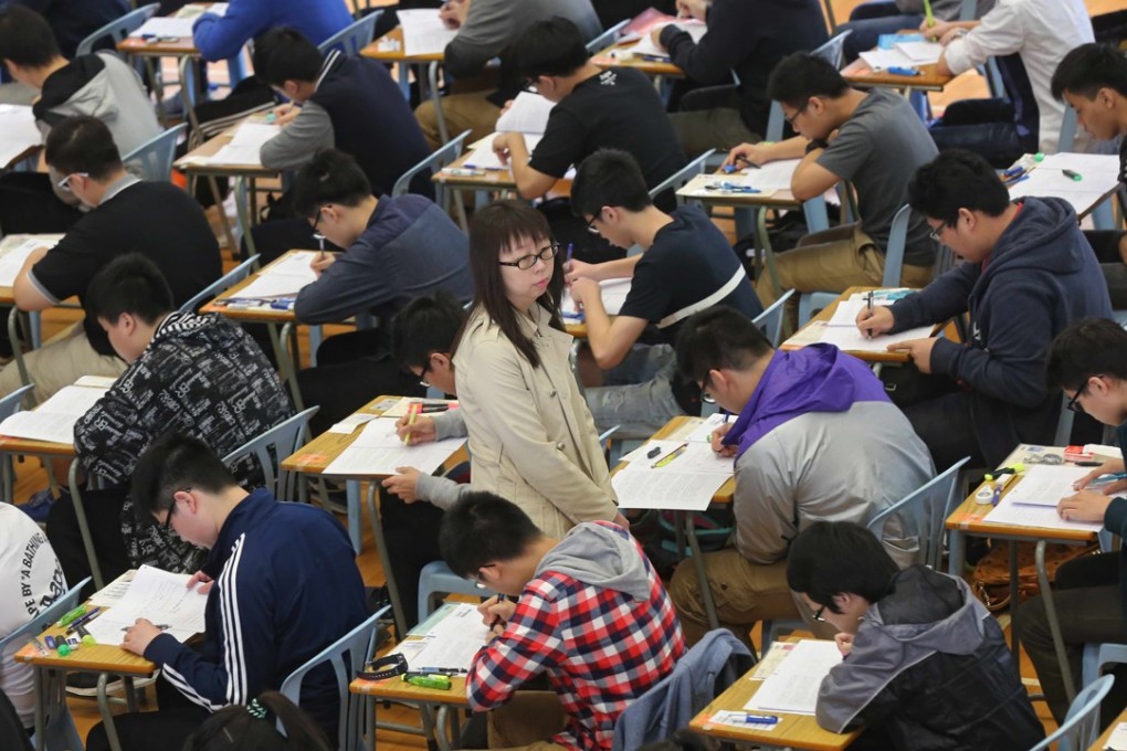 Students sit for the DSE at the Kowloon Technical School. Photo: Handout
