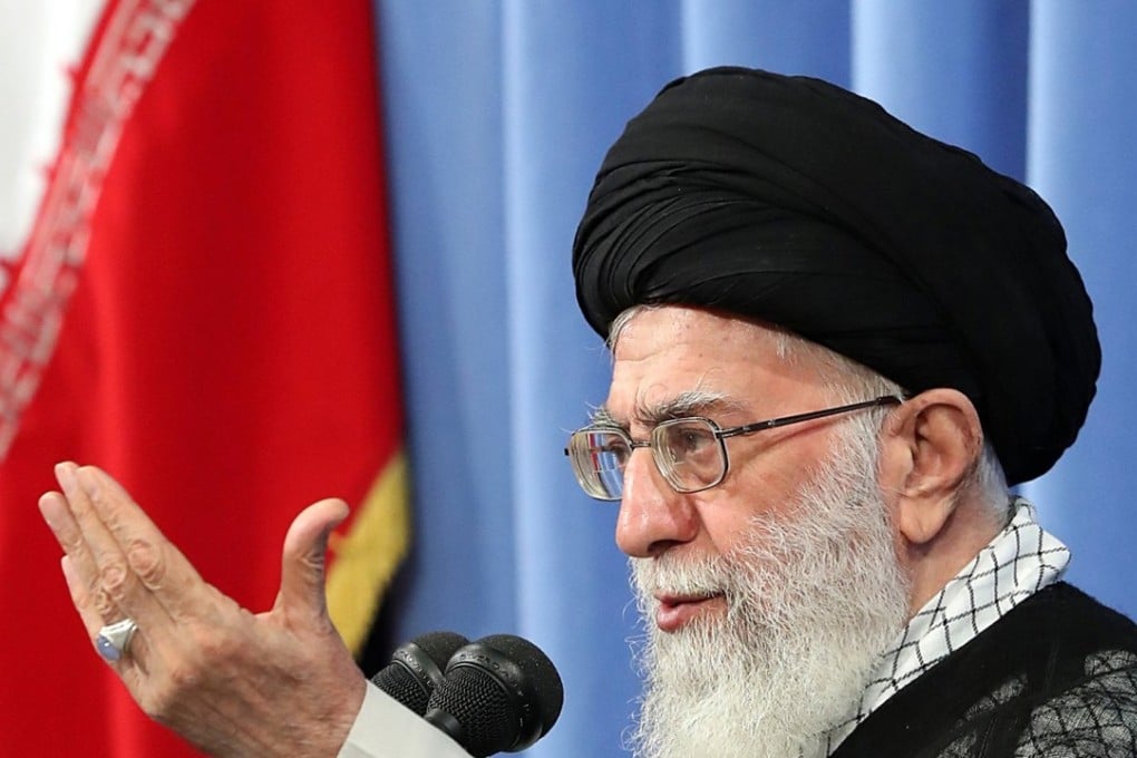 Iranian supreme leader Ayatollah Ali Khamenei speaks during a ceremony in Tehran in May. Khamenei has been adamant that Iran’s nuclear programme is not for building nuclear weapons, that it has the right to a peaceful nuclear programme and that Iran’s opposition to the United States did not change after the 2015 nuclear deal. Photo: EPA