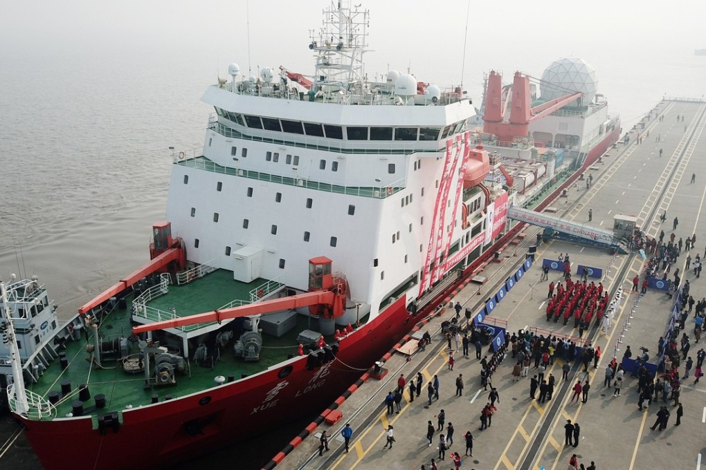 China’s icebreaker Xuelong prepares to set sail for Antarctica from Shanghai on Wednesday. A team of more than 300 will make the 37,000 nautical mile trip and will not return until April. Photo: Xinhua