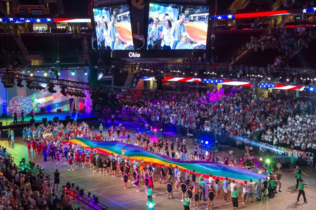 The opening ceremony for the Gay Games 2014, in Cleveland, Ohio. Next year’s edition will be held in Paris, with Hong Kong hosting in 2022. Photo: Alamy Stock Photo