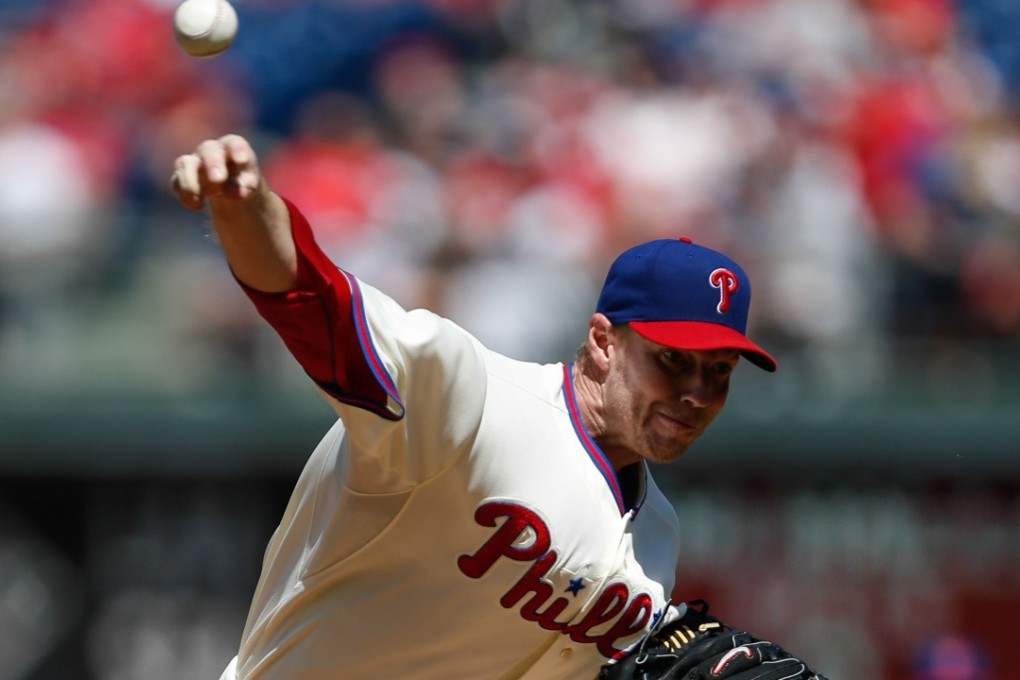 Roy Halladay pictured during a Philadelphia Phillies game against the Arizona Diamondbacks at Citizens Bank Park in August 2013. Photo: AFP