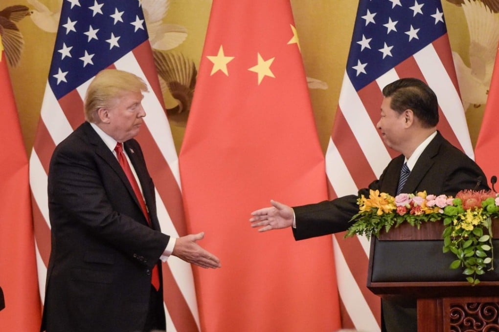 US President Donald Trump and China's President Xi Jinping at the Great Hall of the People in Beijing. Photo: AFP