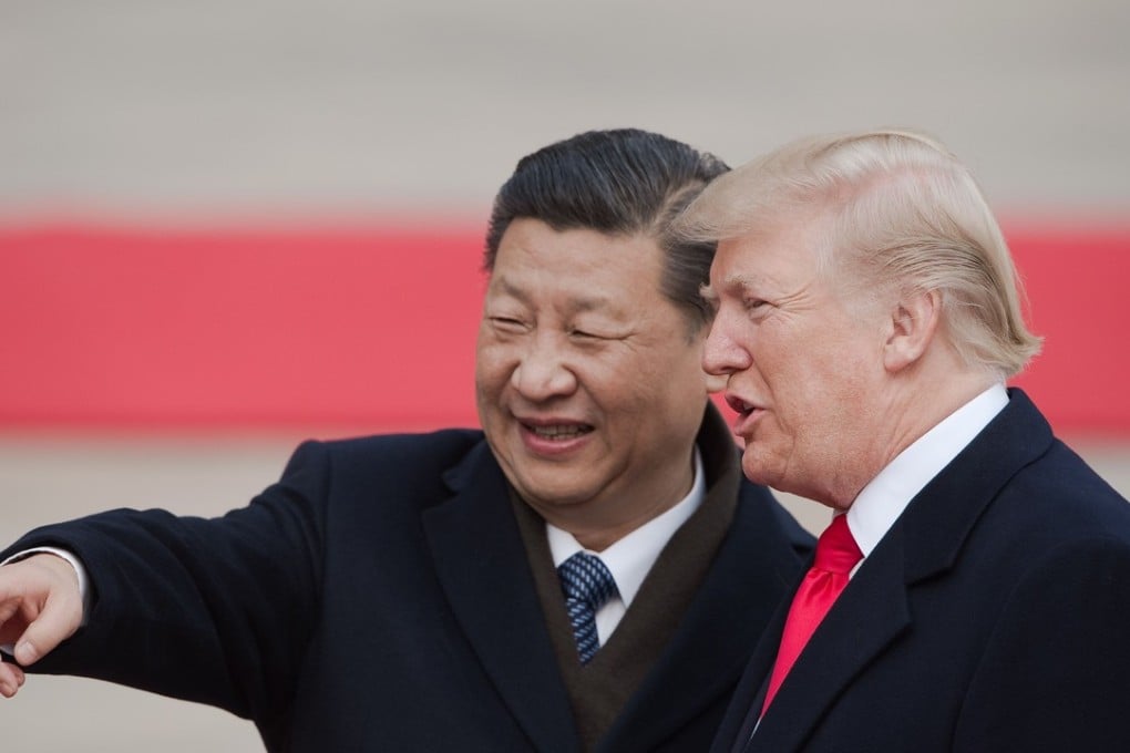 China's President Xi Jinping (left) and Donald Trump pictured at a welcome ceremony at the Great Hall of the People in Beijing on Thursday. Photo: Agence France-Presse