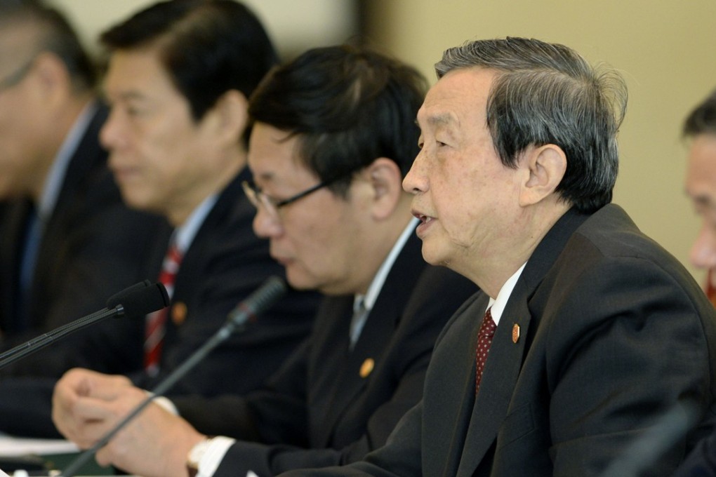 Chinese Vice-Premier Ma Kai (second from right) is set to retire in March, paving the way for one of President Xi Jinping’s chosen officials to run the new super regulatory body. Photo: AP