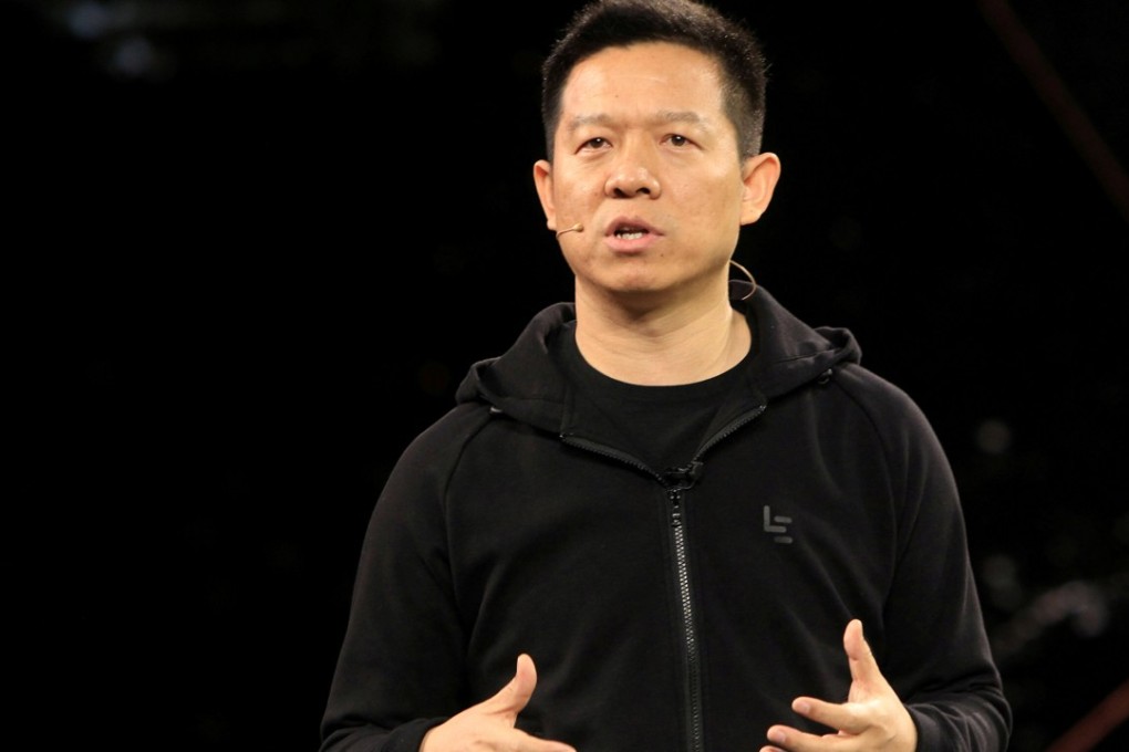 Jia Yueting, founder LeEco, at an unveiling event for an electric car in the US in January. The company began life as a video streaming service before an aggressive expansion. Photo; Reuters