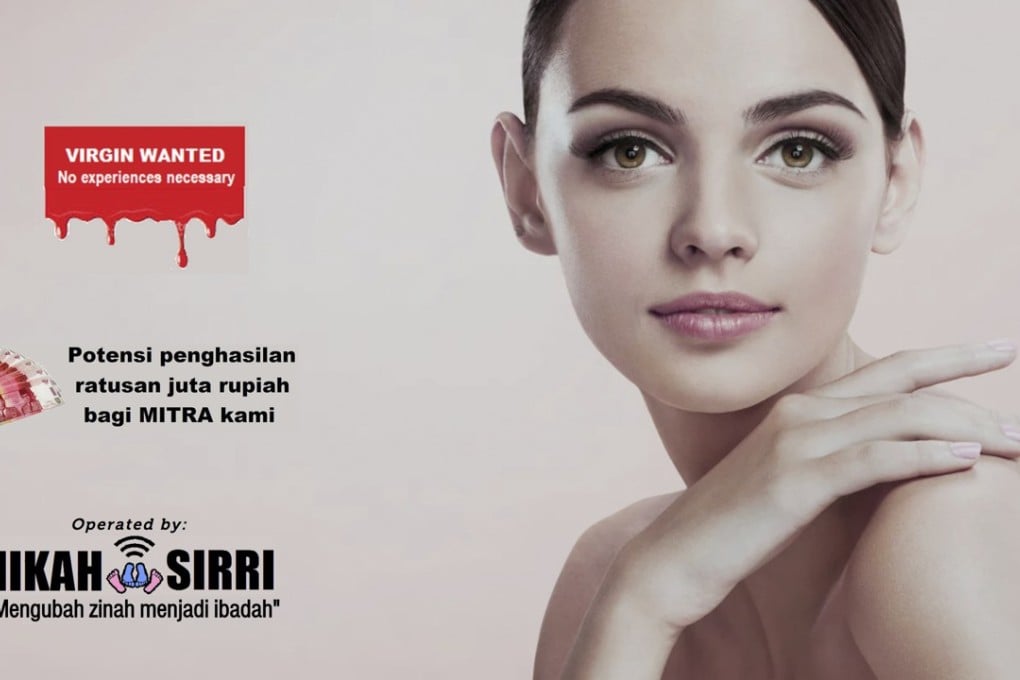 The nikahsirri.com homepage with the offending slogan.