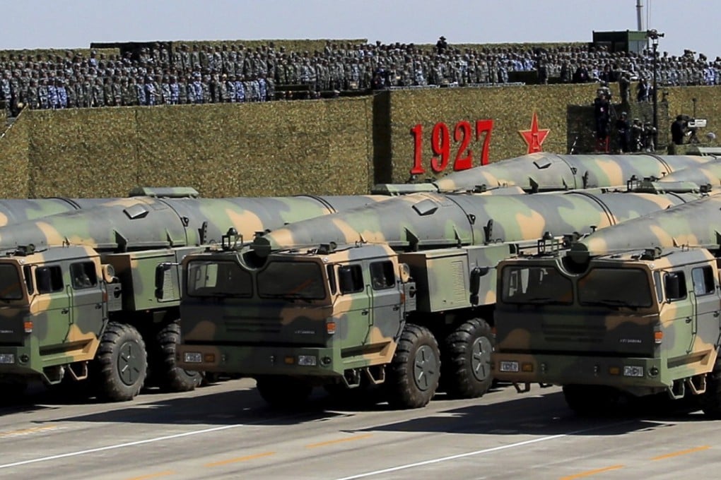 China’s missiles featured in a parade held to mark the 90th anniversary of the founding of the People’s Liberation Army earlier this year. Photo: AP
