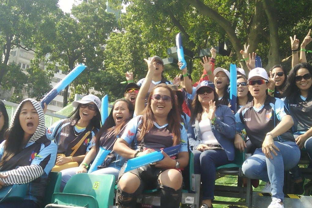 All Filipina domestic helper Divas team at the Hong Kong Cricket Sixes at KCC. Photo: Nazvi Careem