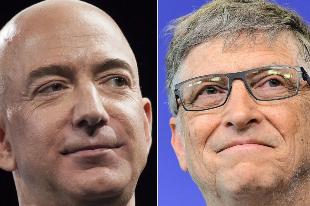 Amazon founder and CEO Jeff Bezos (left), and Microsoft founder Bill Gates. Photo: AFP