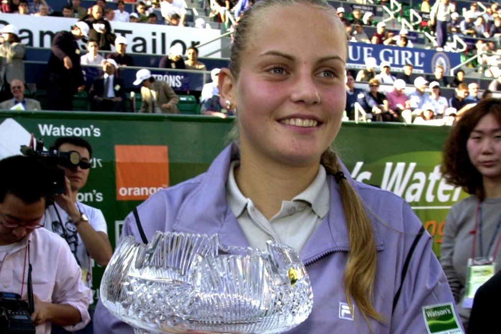 Jelena Dokic after beating Anna Kournikova in the 2001 final of the Watson’s Water Challenge tournament at Hong Kong's Victoria Park. Photo: AP