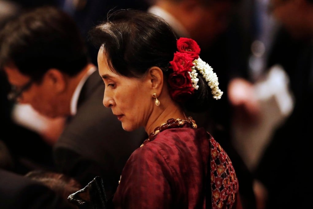 Myanmar leader Aung San Suu Kyi is attending the Asean summit in Manila on Monday, while at home her country’s military embarks on a brutal crackdown on the Muslim Rohingya. Photo: AFP