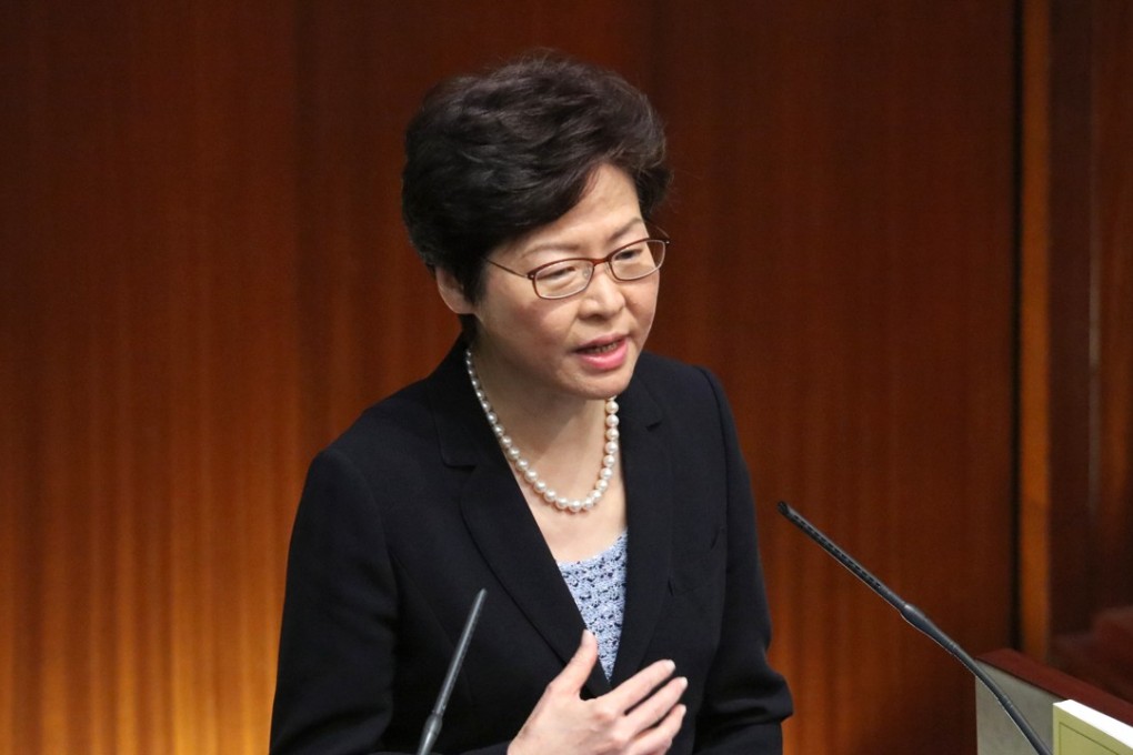 Hong Kong Chief Executive Carrie Lam Cheng Yuet-ngor attends Legislative Council Q&A session on policy address. Photo: Felix Wong