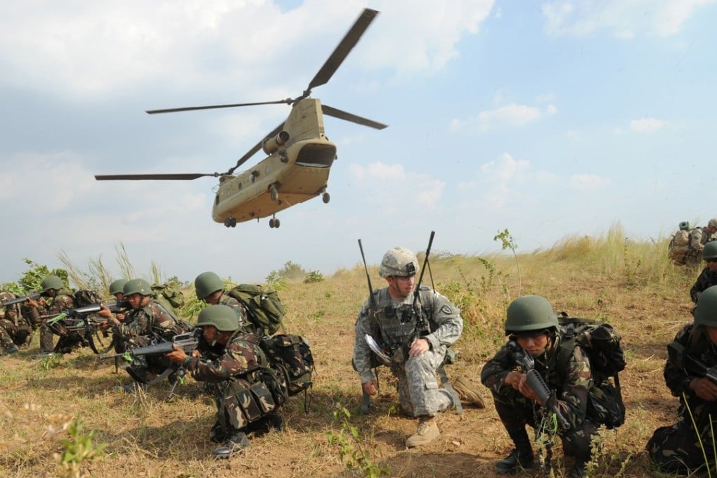 Philippine and US soldiers during exercises at Fort Magsaysay in Nueva Ecija province. Photo: AFP