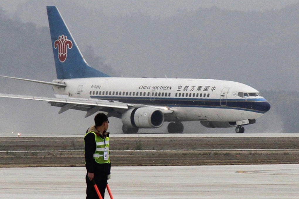 A fire alarm triggered an emergency landing in Changsha for a China Southern flight on Monday night. Photo: AFP