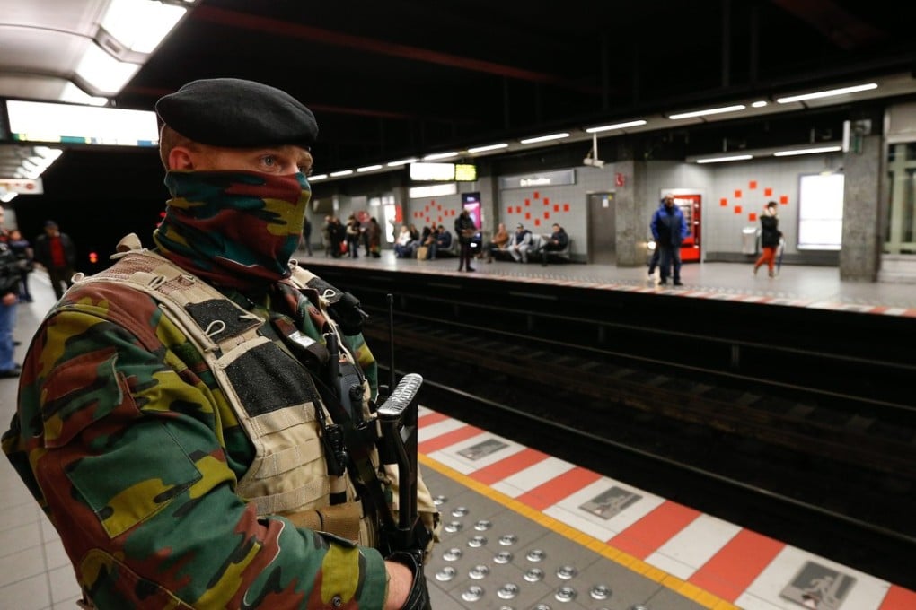 A Belgian soldier at a Brussels metro station in November 2015. Photo: EPA