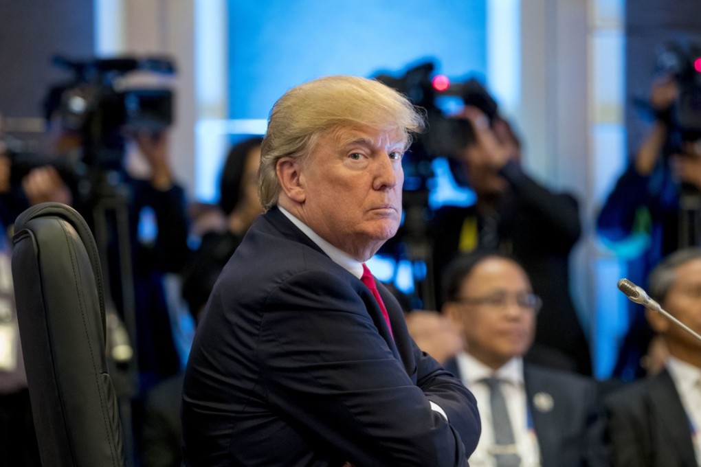 President Donald Trump arrives for the U.S.-ASEAN Summit at the Philippine International Convention Center, Monday, Nov. 13, 2017, in Manila, Philippines. Photo: AP Photo/Andrew Harnik