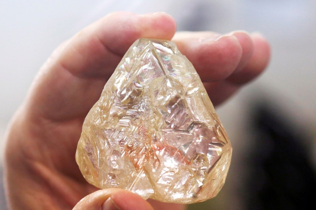 A 709-carat diamond found in Sierra Leone in March, 2017. Sierra Leone said Saturday miners had unearthed a huge 476-carat diamond, eight months after the discovery of the so-called ‘Peace Diamond’. Photo: Reuters