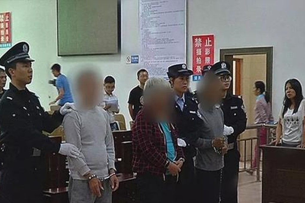 The three kidnappers appear in court. They were given jail terms ranging from two years to six years. Photo: Handout