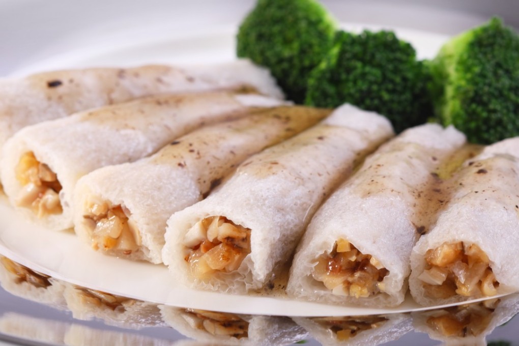Loong Yat Heen - braised bamboo piths stuffed with assorted fungus and black truffle paste