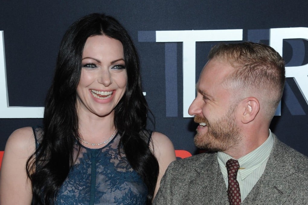 Foster with his fiancée, Laura Prepon. Picture: Alamy