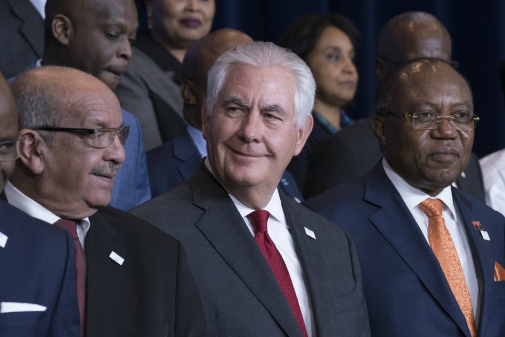 US Secretary of State Rex Tillerson poses with African leaders during the Ministerial on Trade, Security and Governance in Africa at the State Department in Washington. Photo: EPA-EFE