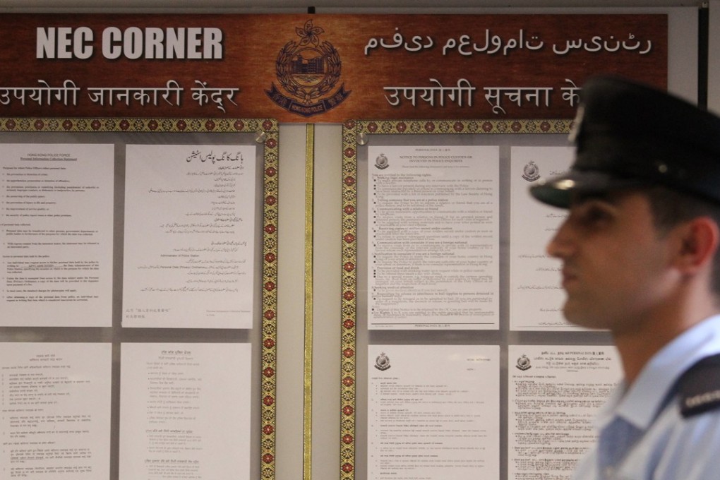 Pakistani-descent police officer Naveed Hussain at Kwai Chung Police Station. Photo: May Tse