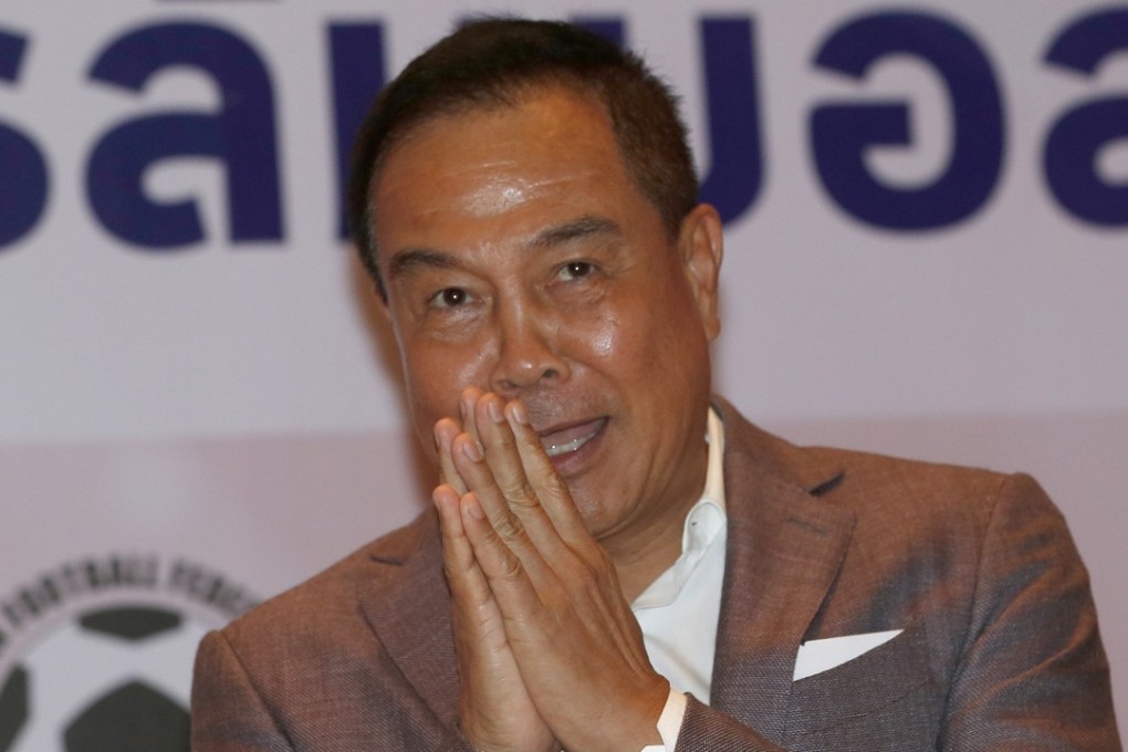 Football Association of Thailand president Somyot Poompanmuang said five players and two match officials from the top flight national league are among the 12 people arrested for alleged match fixing. Photos: AP