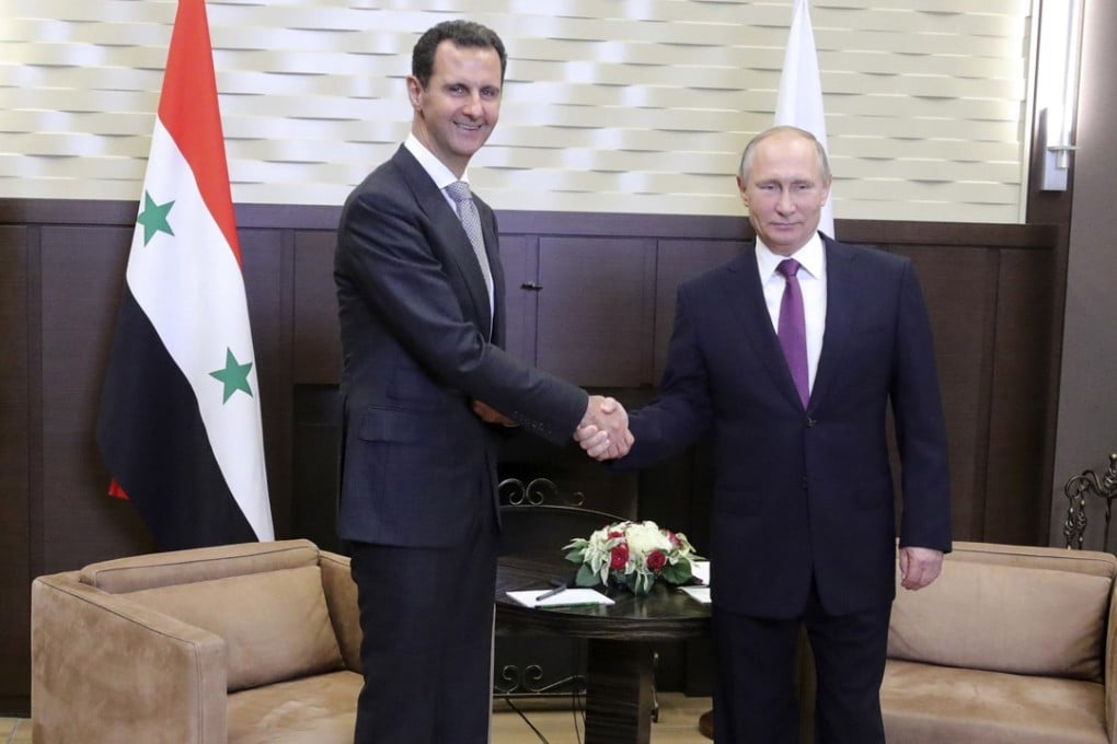 Russian President Vladimir Putin with Syrian President Bashar al-Assad at the Bocharov Ruchei residence in the Black Sea resort of Sochi, Russia. Photo: AP