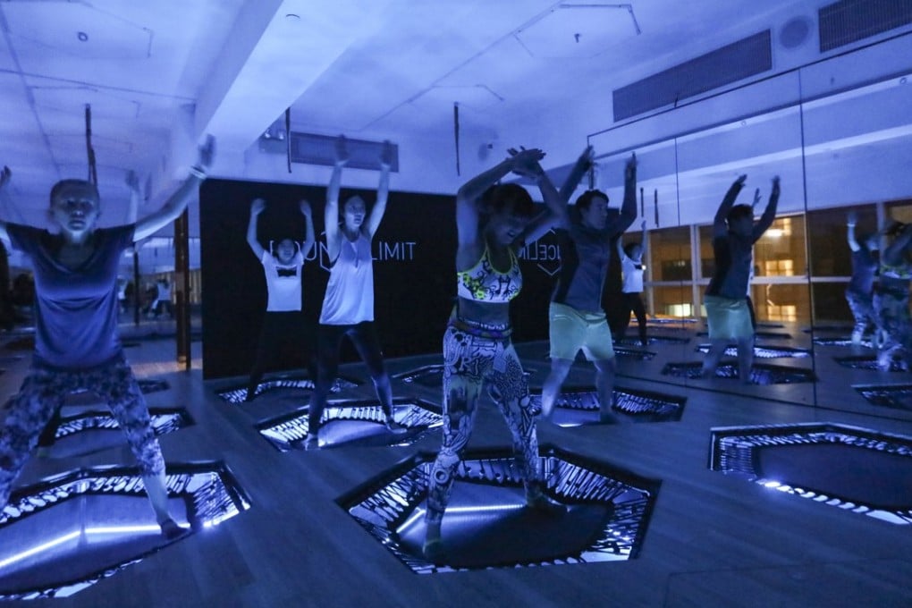 LED Game Night at Bounce Limit, the only rebound fitness gym in Asia. Photo: Sam Tsang