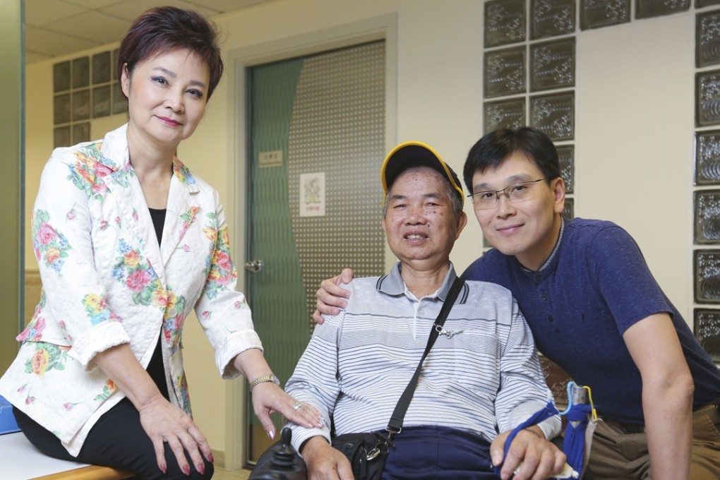 (From left) Dr Cecilia Lam Shiu-ling of Rehabaid Society with patient Tse Woon-ming, 66, and occupational therapist Lo Kai-fong. Photo: Xiaomei Chen