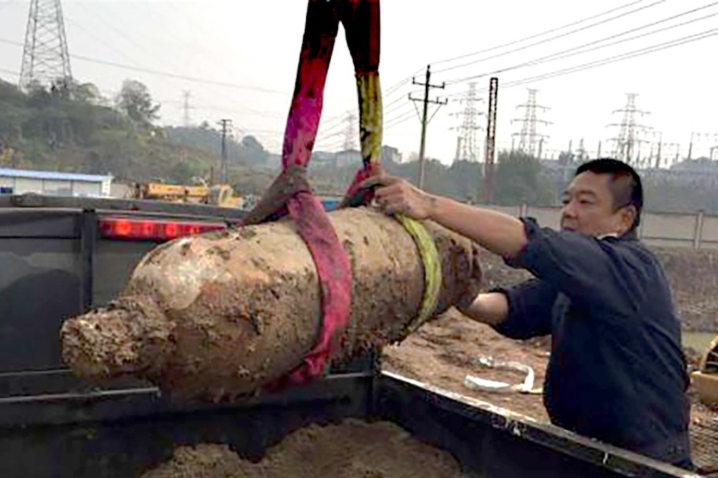 The bomb was taken to a quarry to be detonated. Photo: China News Service