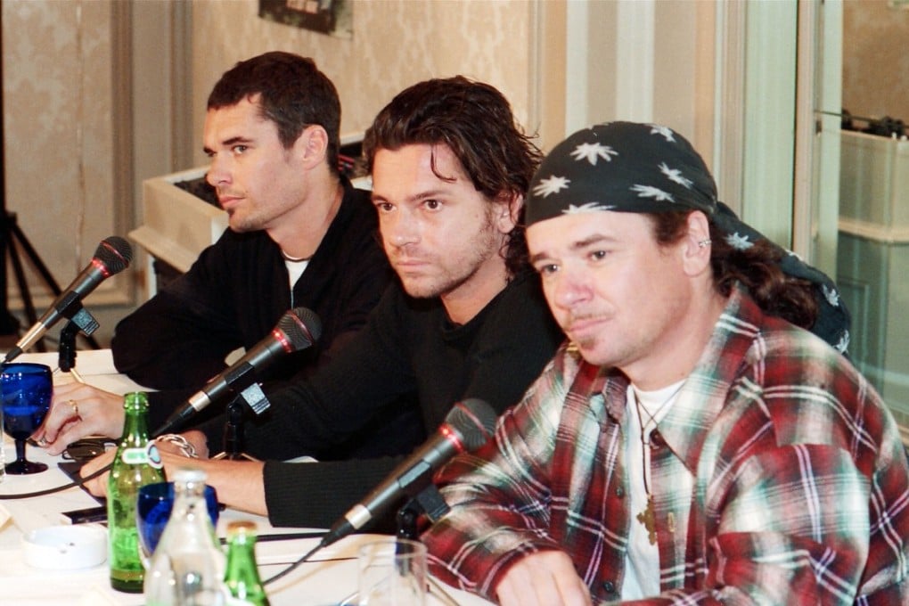 INXS (from left): Jon Farris, Michael Hutchence and Andrew Farris before their two 1994 concerts in Hong Kong.