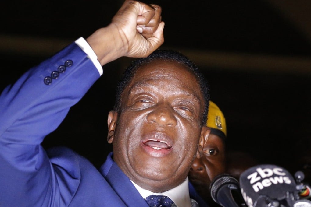 Zimbabwean former vice-president Emmerson Mnangagwa addresses supporters and the media at the Zimbabwe African National Union – Patriotic Front (ZANU-PF) headquarters in Harare, Zimbabwe, on November 22, 2017. Photo: EPA-EFE