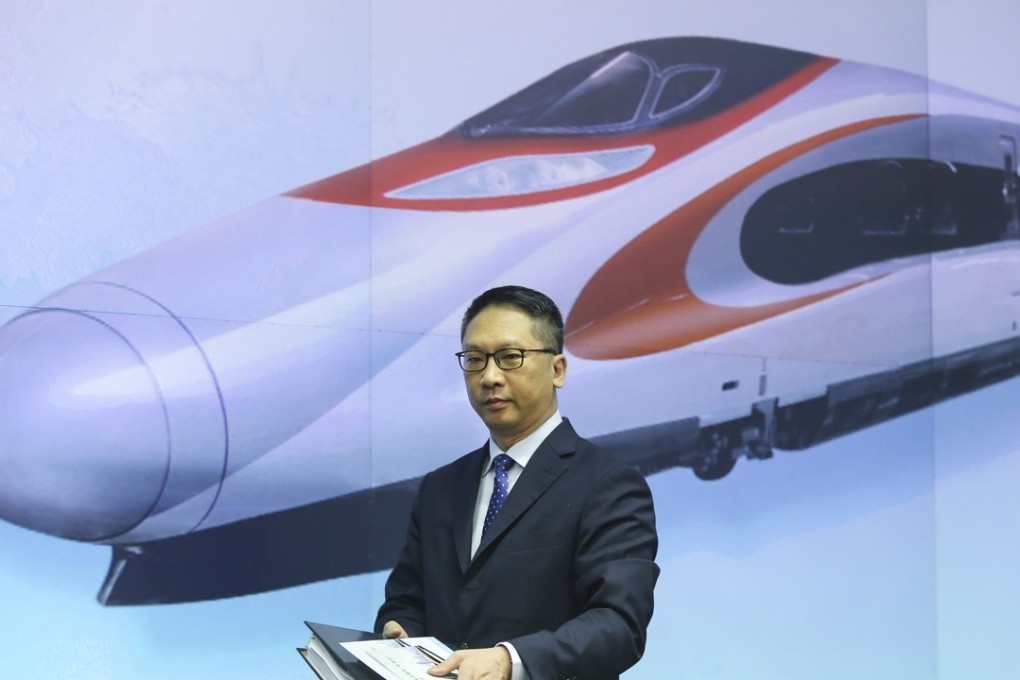 Secretary for Justice Rimsky Yuen Kwok-keung at a press conference on the co-location arrangement for the express rail link. Photo: Sam Tsang