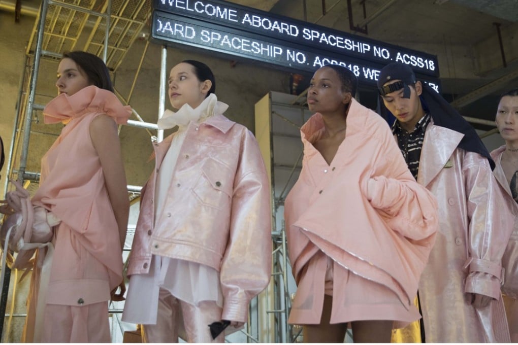 An international array of models wait backstage at Angel Chen's spring-summer fashion show at October's Shanghai Fashion Week.