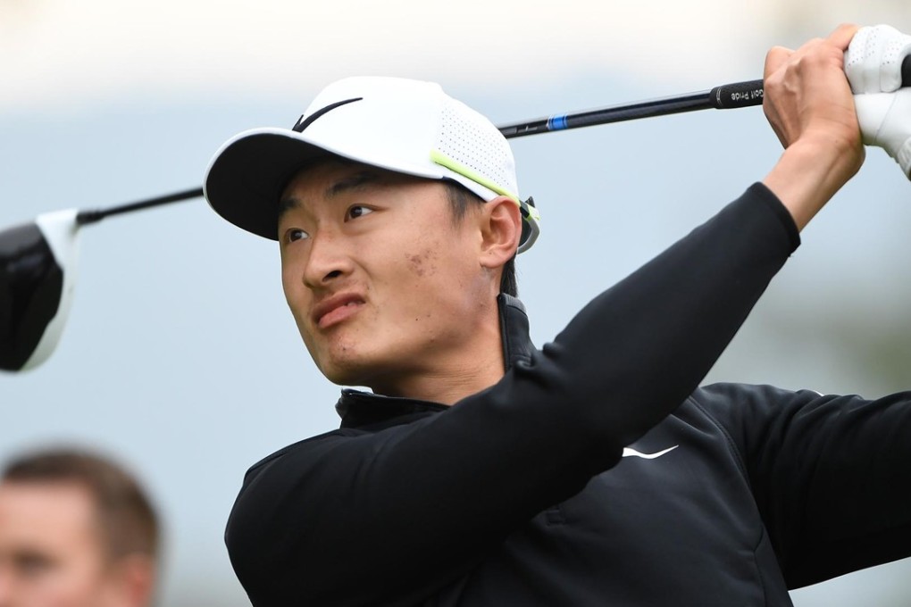 China’s Li Haotong tees off during his second-round 69 at the Hong Kong Open. Photos: Richard Castka