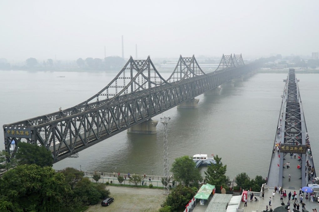 The bridge across the Yalu River, linking Dandong in Liaoning province with the North Korean industrial centre Sinuiju, is the main link between the two countries. Photo: AP