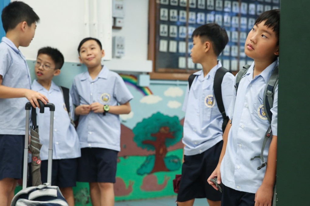 Pupils on the first day of classes at Fresh Fish Traders' School in Tai Kok Tsui. Photo: Sam Tsang