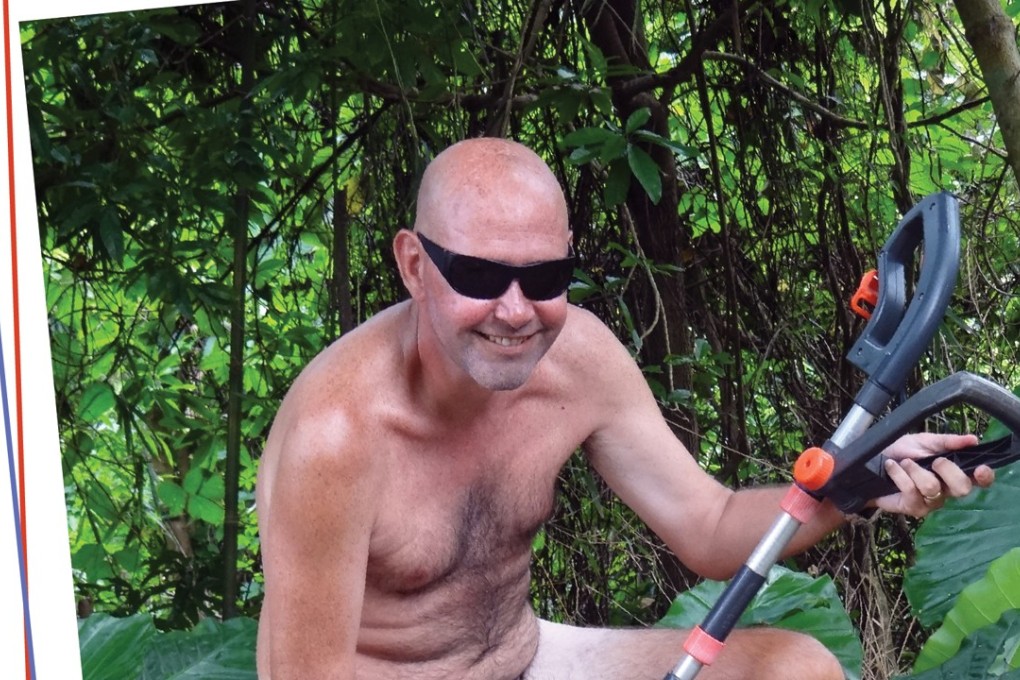 Stuart Wadsworth poses with his strimmer as Mr February for the ‘Tools with Tools’ calendar.