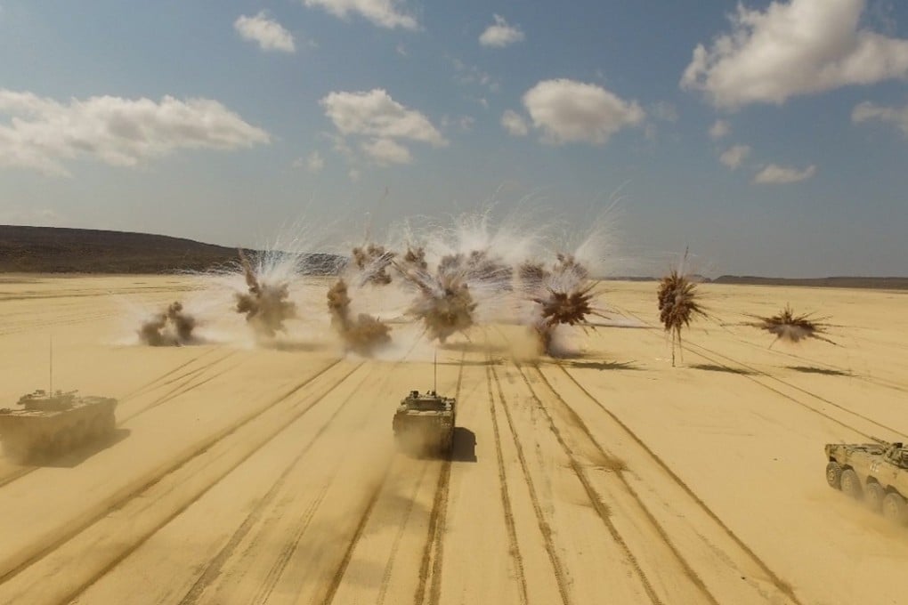 Chinese tanks conduct a live-fire drill in Djibouti. Photo: Weibo