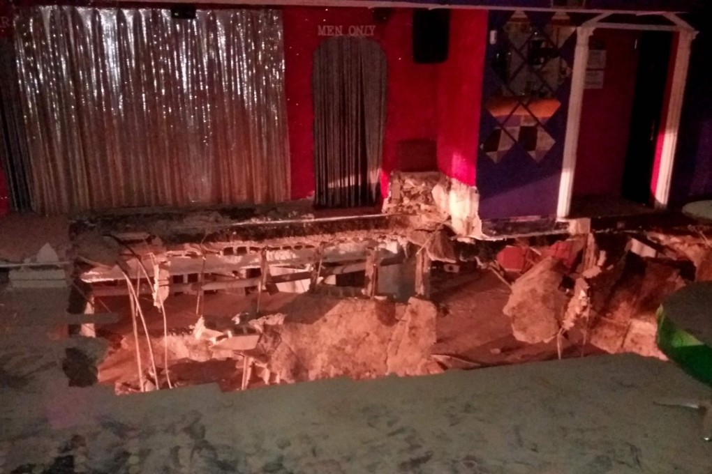 A photo released by Tenerife firefighters shows the floor of a nightclub that collapsed early on Sunday in Adeje on Spain's holiday island of Tenerife. Photo: Agence France-Presse