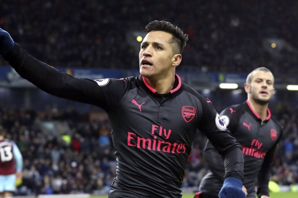Alexis Sanchez celebrates scoring Arsenal’s winner at Burnley. Photo: AP
