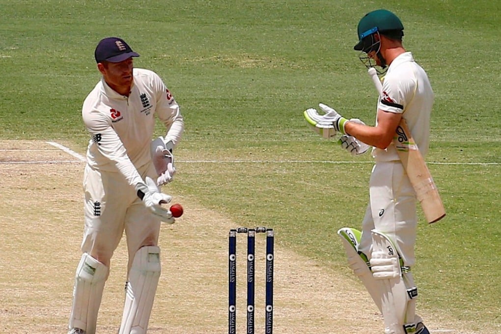 England wicketkeeper Jonny Bairstow comes face-to-face with Australia’s Cameron Bancroft who he is alleged to have headbutted a few weeks ago at a bar in Perth. Photo: Reuters