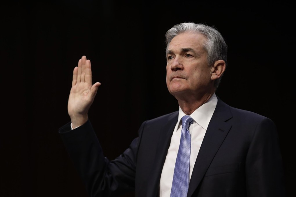 Jerome Powell, nominee for chairman of the US Federal Reserve, swears in testimony to a Senate Banking Committee confirmation hearing in Washington. Photo: Bloomberg
