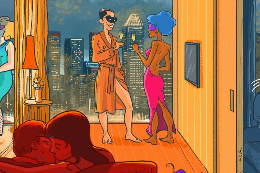 Swinging has never been easier in Singapore thanks to the internet and digital economy. Illustration: Adolfo Arranz