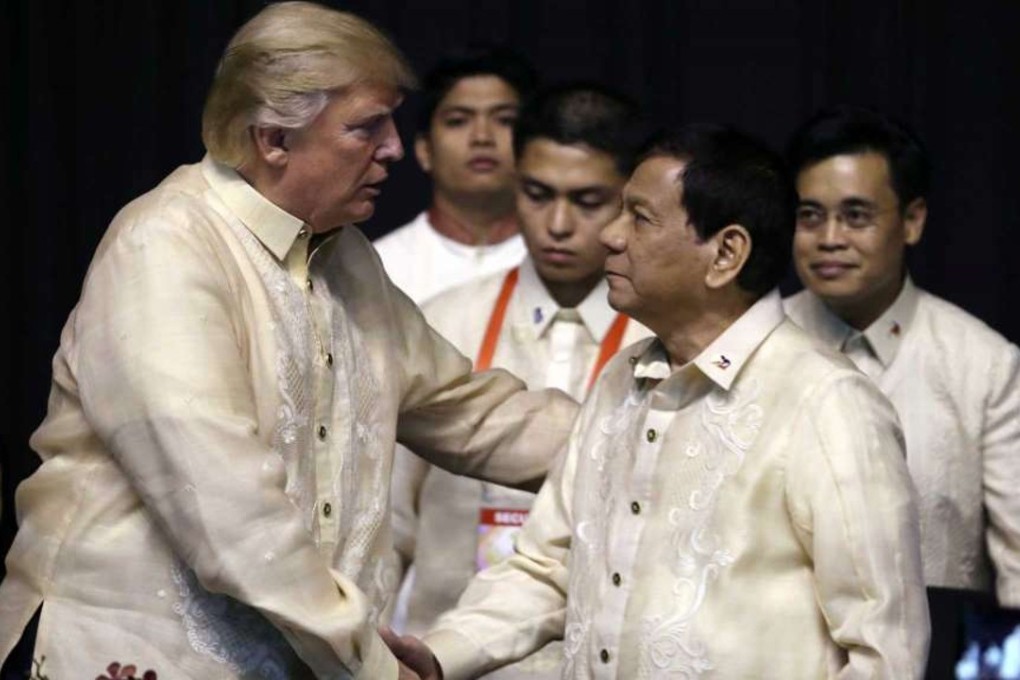 US President Donald Trump with Philippine President Rodrigo Duterte. Polls have been wrong both on the rise of the former and the continuing popularity of the latter. Photo: Reuters