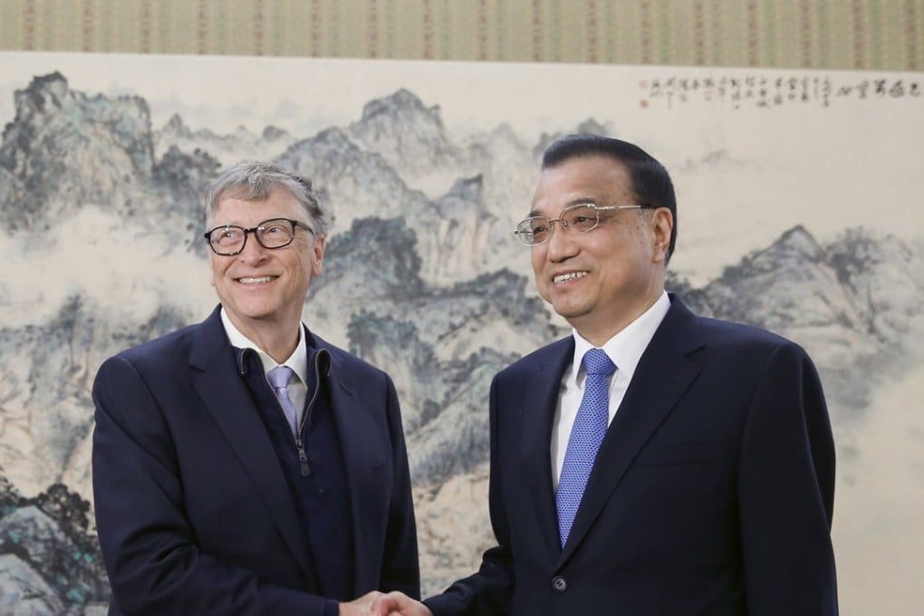 Bill Gates pictured at a meeting with Chinese Premier Li Keqiang to discuss nuclear energy in Beijing earlier this month. Photo: AP