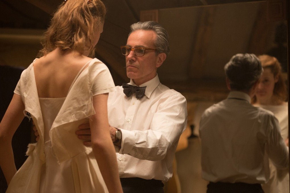Vicky Krieps (left) stars as Alma and Daniel Day-Lewis (right) as Reynolds Woodcock in a still from Phantom Thread. Photo: Laurie Sparham/Focus Features